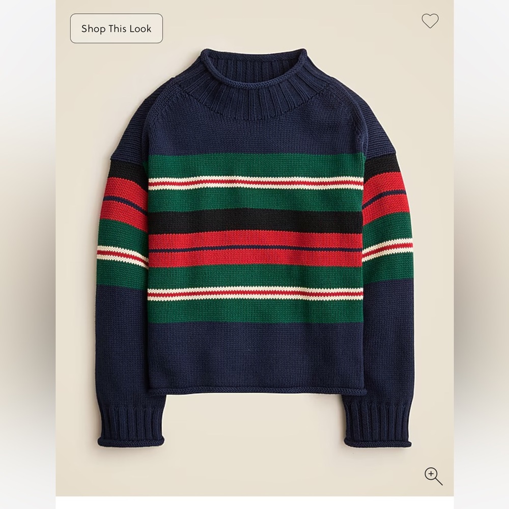 J. Crew 2025 Rollneck sweater in rugby stripe